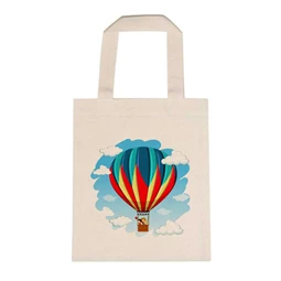 Óvodai jellel vászontáska 22x26,3x0,3cm méretben hőlégballon jel