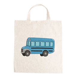 Óvodai jellel vászontáska 27x31x0,3cm méretben busz kék jel