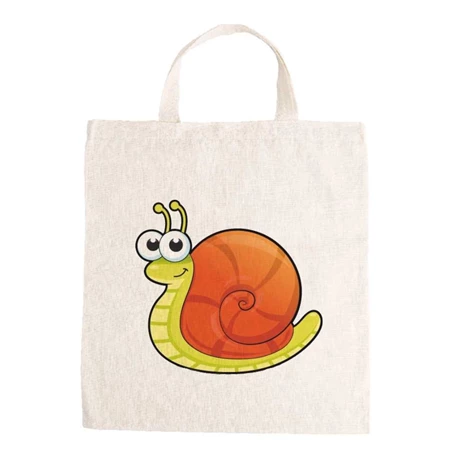 Óvodai jellel vászontáska 27x31x0,3cm méretben csiga zöld B jel