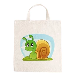 Óvodai jellel vászontáska 27x31x0,3cm méretben csiga zöld jel