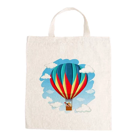 Óvodai jellel vászontáska 27x31x0,3cm méretben hőlégballon jel