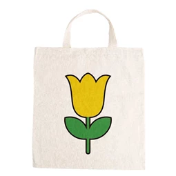 Óvodai jellel vászontáska 27x31x0,3cm méretben tulipán sárga jel