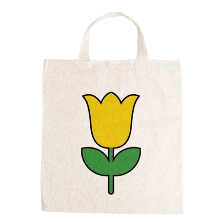 Óvodai jellel vászontáska 27x31x0,3cm méretben tulipán sárga jel