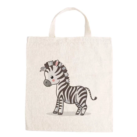 Óvodai jellel vászontáska 27x31x0,3cm méretben zebra jel