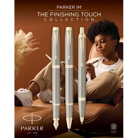 PARKER IM Royal Finishing Touch töltőtoll homokkő test, arany klipsz