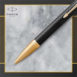 PARKER IM Royal Premium golyóstoll cizellált fekete test+arany klipsz