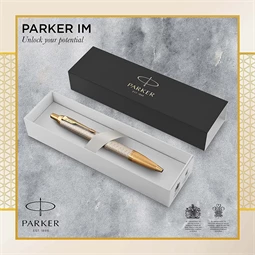 PARKER IM Royal Premium golyóstoll cizellált gyöngyház színű test+arany klipsz