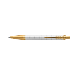 PARKER IM Royal Premium golyóstoll cizellált gyöngyházfehér test+arany klipsz