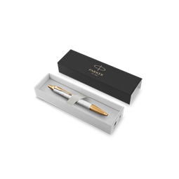PARKER IM Royal Premium golyóstoll cizellált gyöngyházfehér test+arany klipsz