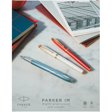 PARKER IM Royal Premium töltőtoll cizellált gyöngyházfehér test+arany klipsz