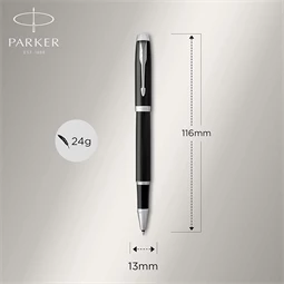 PARKER IM Royal rollertoll fekete lakk test+ezüst klipsz