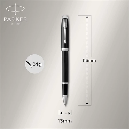 PARKER IM Royal rollertoll fekete lakk test+ezüst klipsz