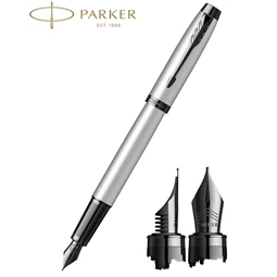 PARKER IM Royal  töltőtoll BLACK EDITION szürke test+fekete klipsz