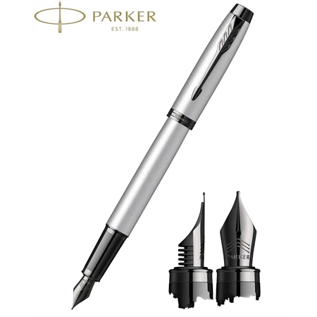 PARKER IM Royal  töltőtoll BLACK EDITION szürke test+fekete klipsz