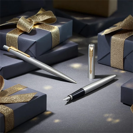 PARKER Jotter Royal BOND STREET töltőtoll fekete - acél test, ezüst szinű klipsz