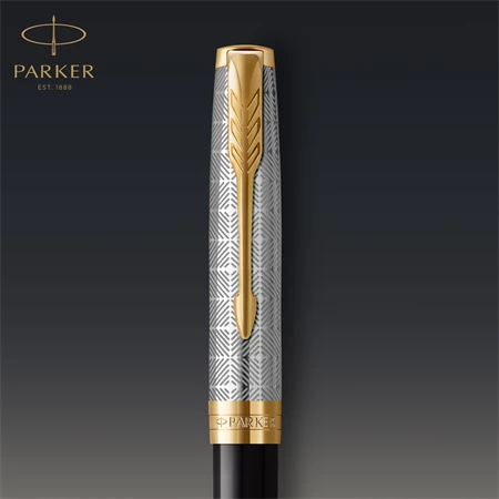 PARKER SONNET ROYAL Premium golyóstoll metál fekete test+arany klipsz