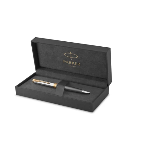 PARKER SONNET ROYAL SPECIAL EDITION CHINA golyóstoll szürke cizellált, arany klipsz