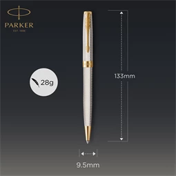 PARKER SONNET DELUXE 925 golyóstoll mistral metál cizellált test+arany klipsz