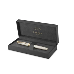 PARKER Sonnet Deluxe 925 18k töltőtoll metál cizellált test+arany klipsz