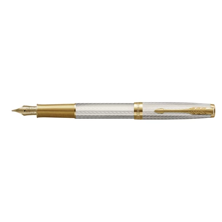 PARKER Sonnet Deluxe 925 18k töltőtoll metál cizellált test+arany klipsz