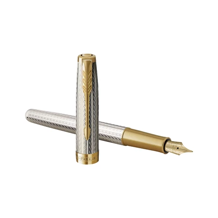 PARKER Sonnet Deluxe 925 18k töltőtoll metál cizellált test+arany klipsz