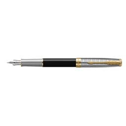 PARKER Sonnet Royal Premium 18k töltőtoll metál fekete test+ arany klipsz