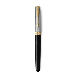 PARKER Sonnet Royal Premium 18k töltőtoll metál fekete test+ arany klipsz