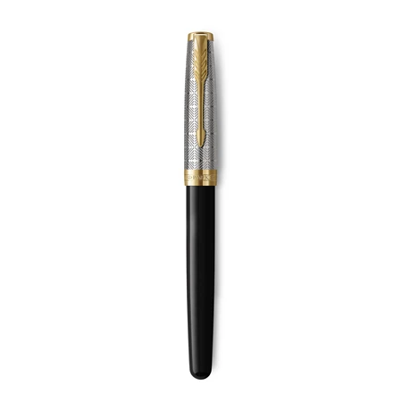 PARKER Sonnet Royal Premium 18k töltőtoll metál fekete test+ arany klipsz