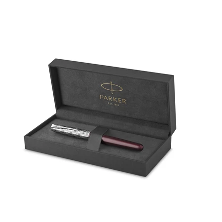 PARKER Sonnet Royal Premium 18k töltőtoll metál piros test+ezüst klipsz