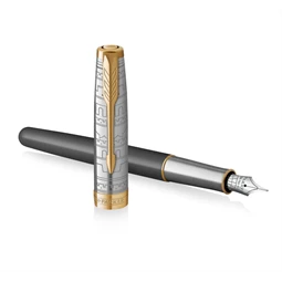 PARKER Sonnet Royal special 18k töltőtoll  klipsz EDITION SONNET CHINA szürke cizellált test+ arany 18K