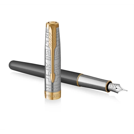 PARKER Sonnet Royal special 18k töltőtoll  klipsz EDITION SONNET CHINA szürke cizellált test+ arany 18K