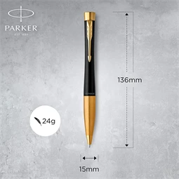 PARKER Urban Royal Twist golyóstoll matt fekete test+arany klipsz