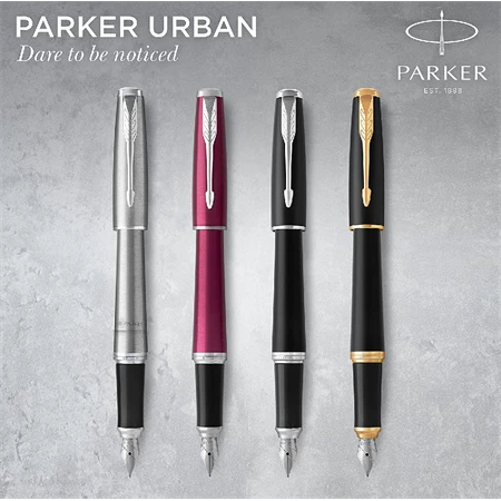 PARKER Urban Royal töltőtoll matt fekete test+ezüst klipsz