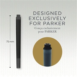 PARKER tintapatron hosszú ROYAL fekete 5db/doboz, 75mm hosszú