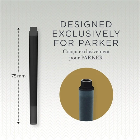 PARKER tintapatron hosszú ROYAL fekete 5db/doboz, 75mm hosszú