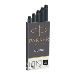 PARKER tintapatron hosszú ROYAL fekete 5db/doboz, 75mm hosszú