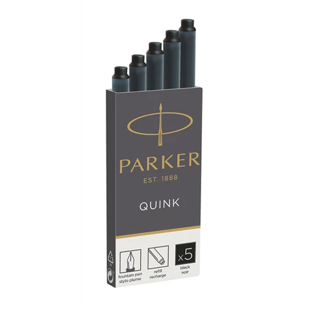 PARKER tintapatron hosszú ROYAL fekete 5db/doboz, 75mm hosszú