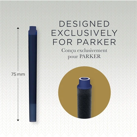 PARKER tintapatron hosszú ROYAL kék 5db/doboz, 75mm hosszú