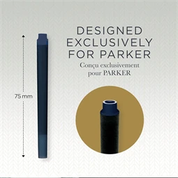PARKER tintapatron hosszú ROYAL kékes fekete 5db/doboz, 75mm hosszú