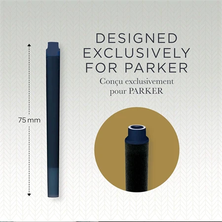 PARKER tintapatron hosszú ROYAL kékes fekete 5db/doboz, 75mm hosszú