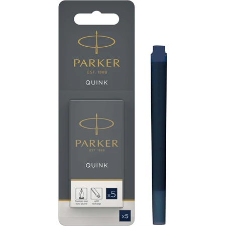 PARKER tintapatron hosszú ROYAL kékes fekete 5db/doboz, 75mm hosszú