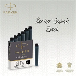 PARKER tintapatron rövid ROYAL fekete 6db/doboz, 30mm hosszú