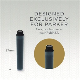 PARKER tintapatron rövid ROYAL fekete 6db/doboz, 30mm hosszú