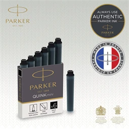 PARKER tintapatron rövid ROYAL fekete 6db/doboz, 30mm hosszú