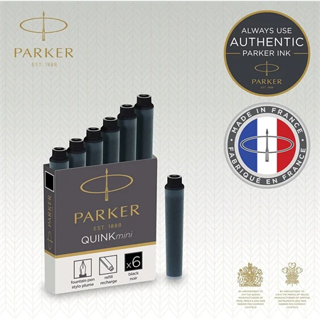 PARKER tintapatron rövid ROYAL fekete 6db/doboz, 30mm hosszú