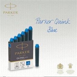PARKER tintapatron rövid ROYAL kék 6db/doboz, 30mm hosszú