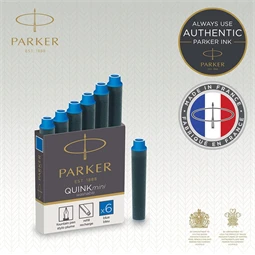 PARKER tintapatron rövid ROYAL kék 6db/doboz, 30mm hosszú