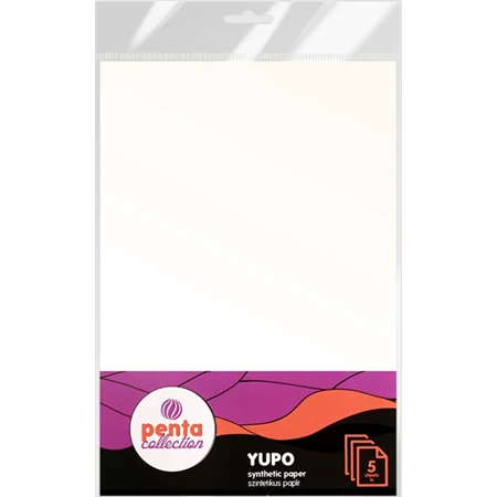 Papír, yupo, A/4, mosható, téphetetlen, fehér 5db/csomag