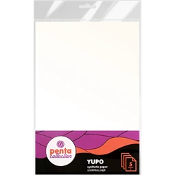 Papír, yupo, A/4, mosható, téphetetlen, fehér 5db/csomag