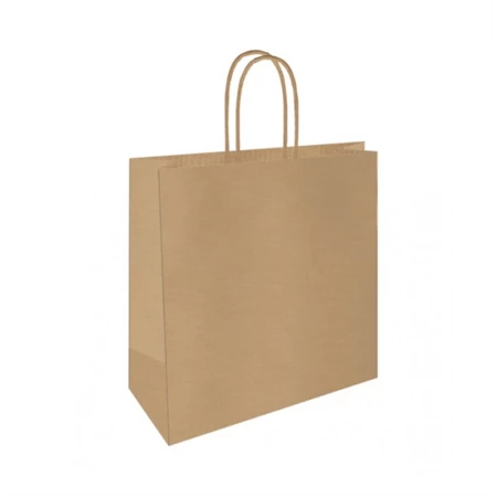 Papírtáska sodrott füles 18x8x21cm natúr, FOLIA